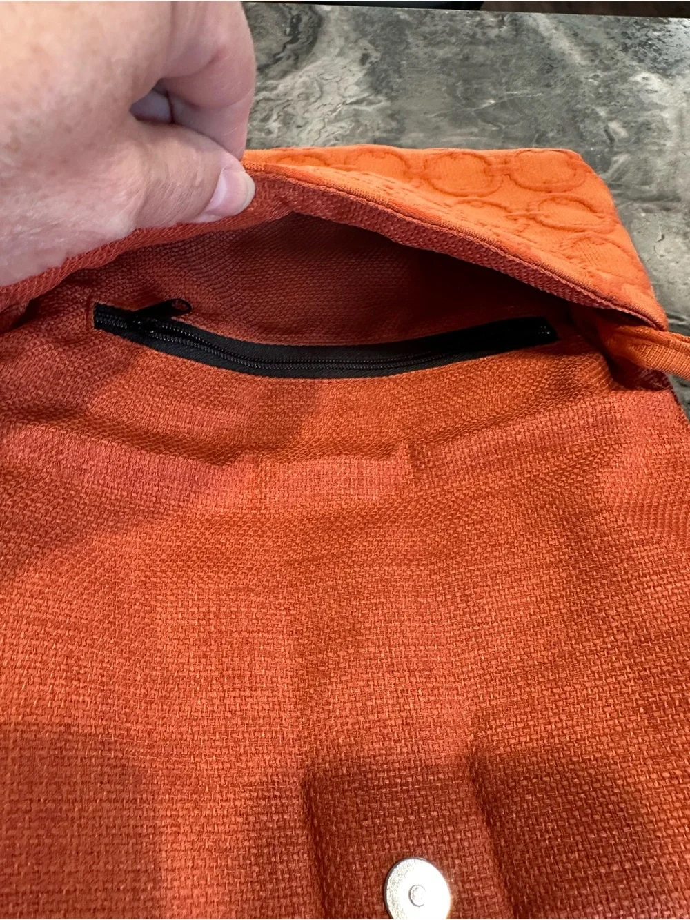 a new day Orange Ruffle Wristlet Clutch